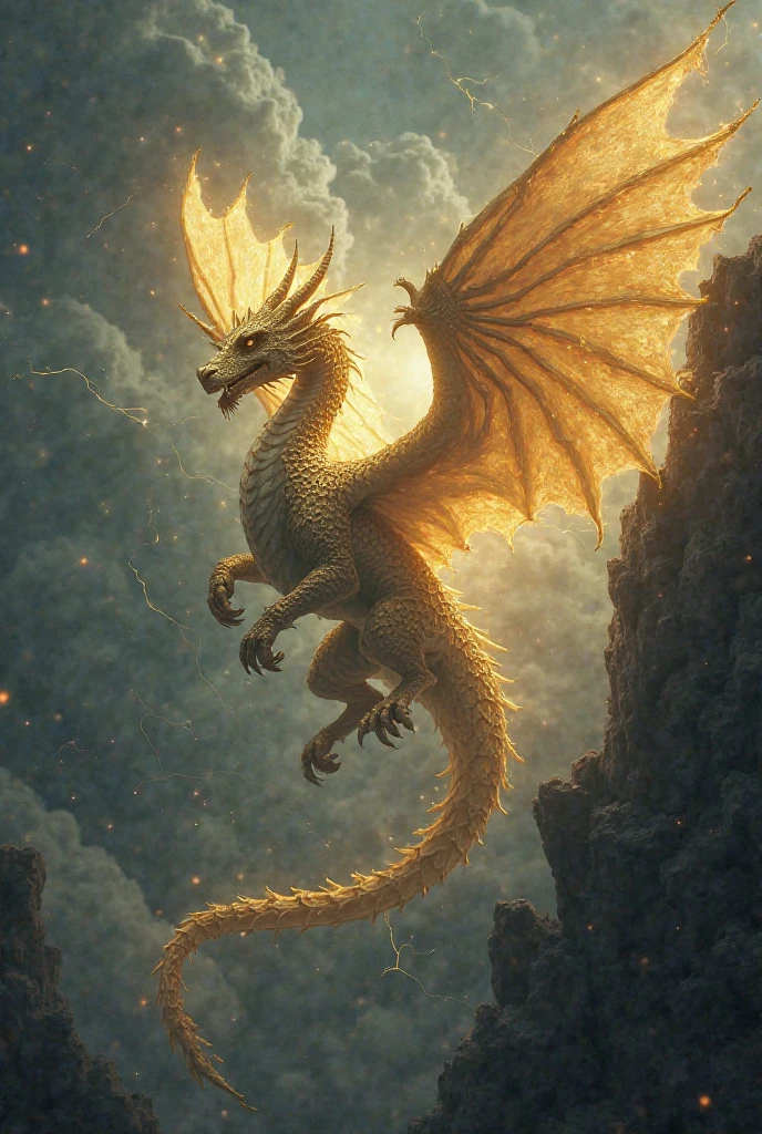 <lora:Classic Western Dragons XL>,<lora:xl-shanbailing-1025-eastern dragon-000008:0.8>,<lora:fluffy:0.3>,<lora:xl_more_art-full_v1:0.5>,
realistic,(bailing_eastern dragon:0.8),partially submerged by cloud,large wings expand out of frame,bat wings,
gold chinese dragon suspended in the air and stay in clouds made by swirling glowing magic,wading,
mane,(fluffy:0.5),metal,(gold scales:1.2),endless body,muscular claws,hands down,fog,