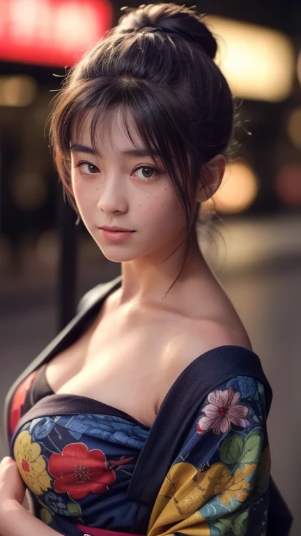 Mix 4, (8k, Live Shooting, Highest quality, masterpiece: 1.2), (Real, Photorealistic: 1.37), 一人のgirl, cute, night, rain, Wetty, Professional Lighting, Photon Mapping, Radio City, Physically Based Rendering, Gradient black hair, Gray Hair, Short Curly Hair, good looking, girl, Highest quality写真, High resolution, 1080P, (Clear Face), (Detailed face description), (Detailed hand description), (masterpiece), (Exquisite CG)、Extreme light and shadow、Disheveled Hair、Masterwork、Rich details、(Fine facial features)、(Highest qualityの写真)、(Masterpiece)、(Detailed eyes)、Look in front of you、Detailed clavicle、((Mid-breasted))、Nipple erection、Sexy、Lady、Clear、Smooth Hair、Clothes are not shiny、yukata、firework、kimono、桃色のkimono、花柄のkimono、Summer festival、stall、Begging expression、