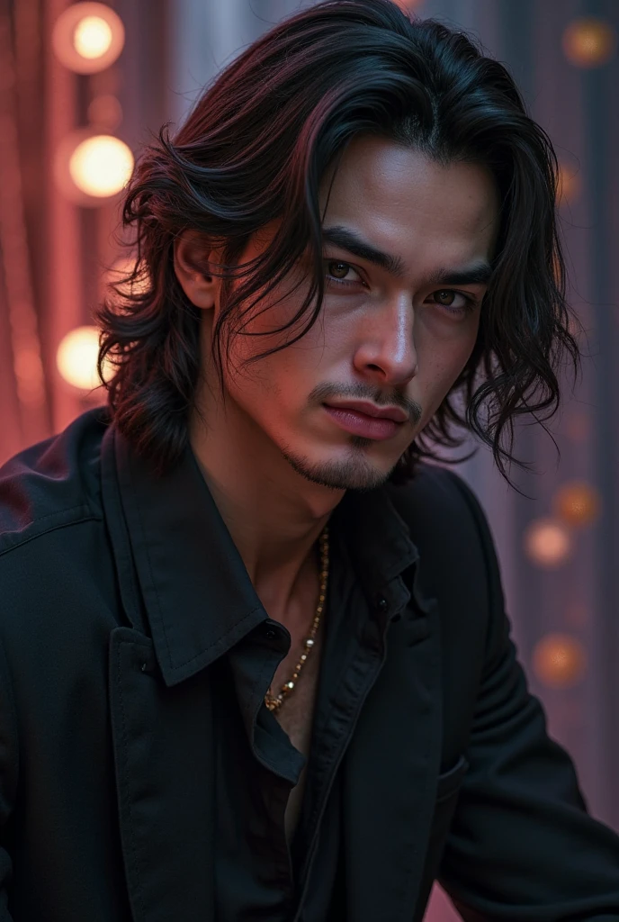 best qualityer, Facial Focus, smooth light, ultra high resolution, (photorrealistic: 1.4), foto RAW, 1 Brazilian boy, standing alone, fluffly, (sorcerer, lights in the eyes), detailed gorgeous face, (uma mistura de devilcore e humano ), (high resolution detail of human skin texture, devilcore), (shorth hair), hinterland, red shirt, (portraite)