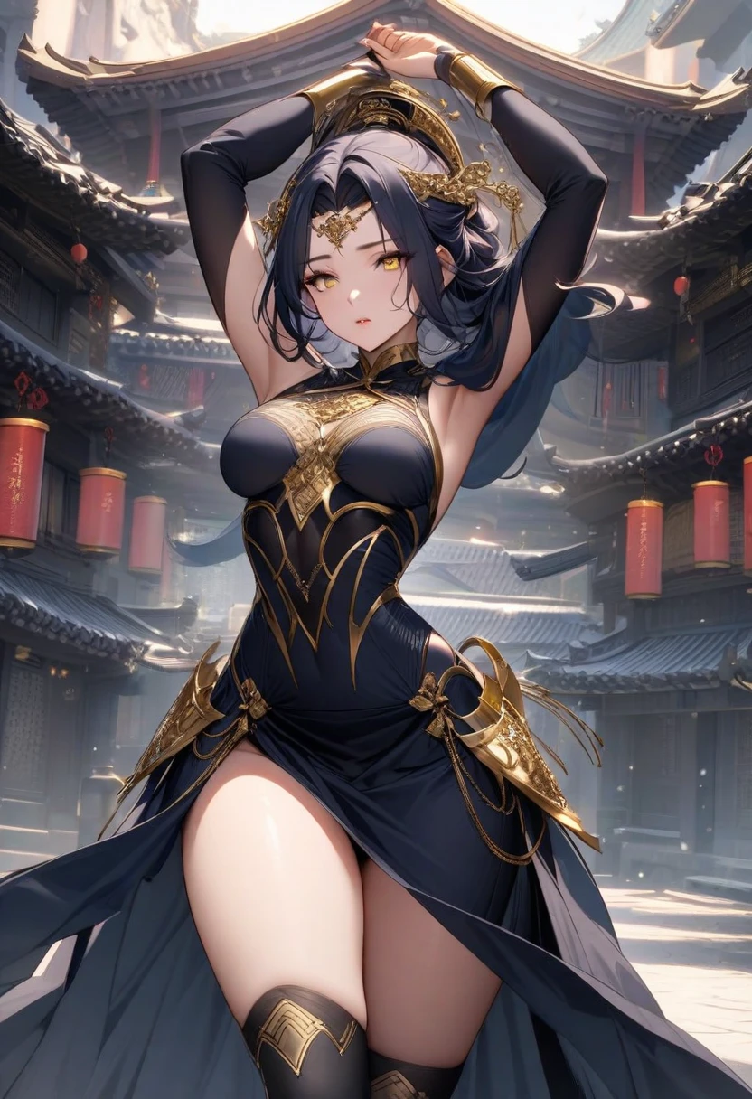 ((highest quality)),(ultra high resolution),(Super detailed),(detailed description),((best CG)),(best work of art),super precision art,amazing drawing art,(Chinese fantasy art with precise details:1.5), (Goddess:1.7),(beautiful and well-shaped face:1.7),((Beautiful and detailed Hufuku:1.6)),((A thin cloth draped over the shoulder:1.8))