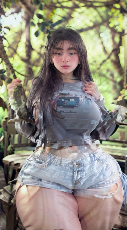 1girl, Hinata naruto, big boobs, light gray clothes, long navy hair