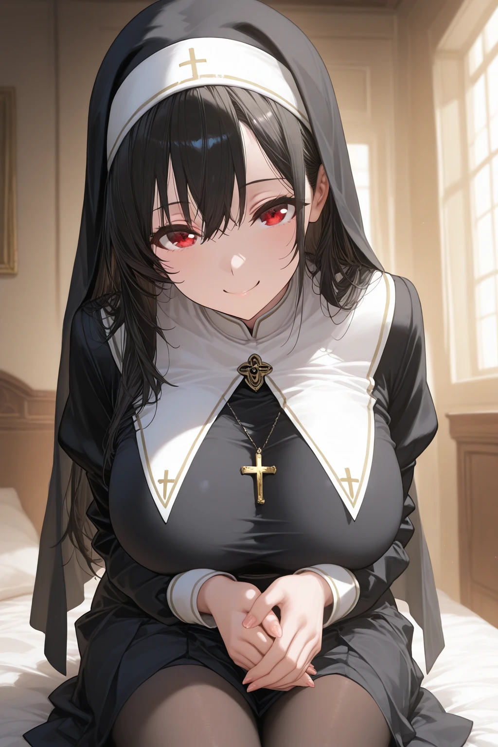 in the night, faint light, POV, (((destroyed medieval town, collapsed Church))),, brown hair, brown eyes, flat chest, (wearing nun's uniform), (torn clothes), no bra, bottomless, show off pussy, disdain, contemptuous, (disgust, scared, cry), skyporn, Areola, puffy niples, nipples through, ((best quality)), spread pussy, sexual fluid, pussy juice, drooling, dirty skin, on the altar, be sacrificed, {{{trembling}}}, SM, BDSM, shibari, chain, shackles, bondage, torture, the dungeon, captivity, slave, spread pussy, best quality, ultra-detailed, high resolution