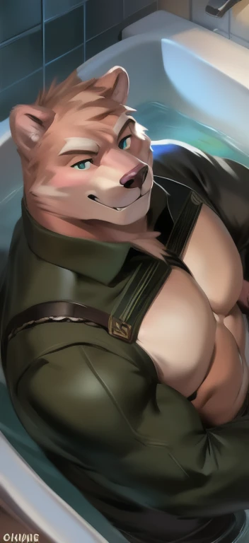 furry, anthro, wild dog:1.2, realistic canine penis with big knot:1.3, thick canine penis:1.8, thick canine penis:1.2, (he is wearing military black clothes with vest:1.6, black sweatshirt:1.6), malicios look, teeth, handjob, realistic canine penis, big flaccid testicles:1.4), super detailed, detailed face, best art, 8k, vibrant, by snowskau:0.4, by taran fiddler:1.8, by RedRusker:1.8, art stile, 3D, half body, halfbody