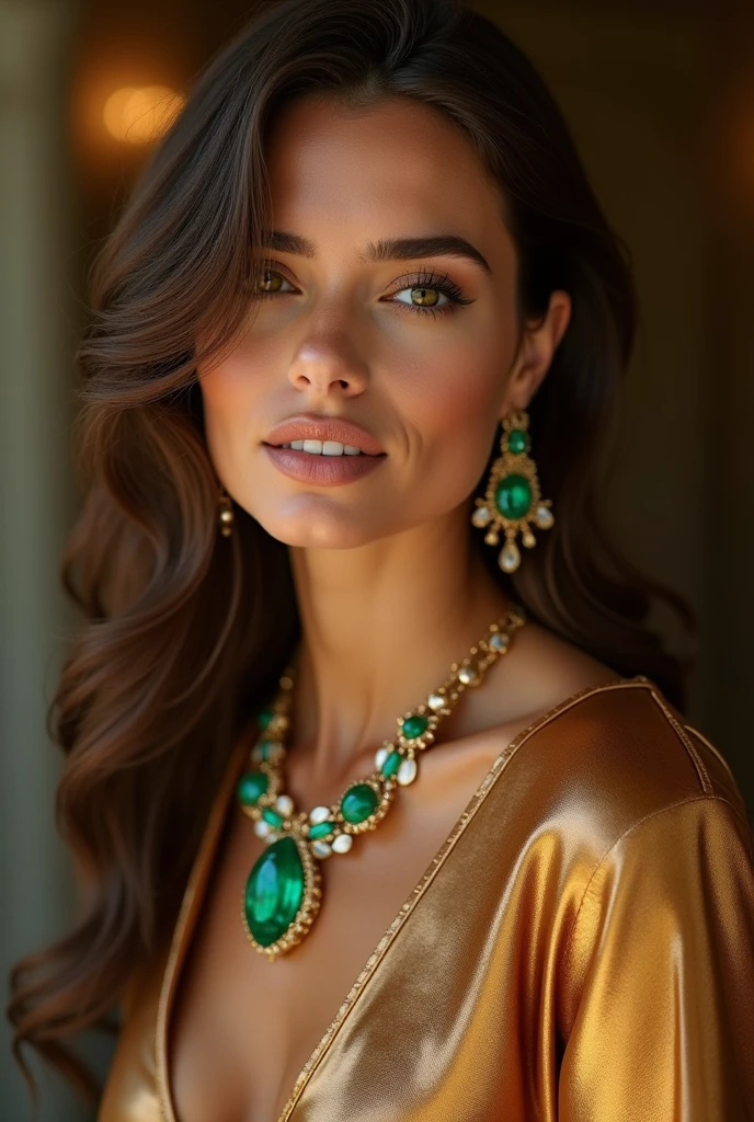 (irina shayk x margot robbie) hot girl with black hair and green eyes, wear black dress, hot looking outfit and pose