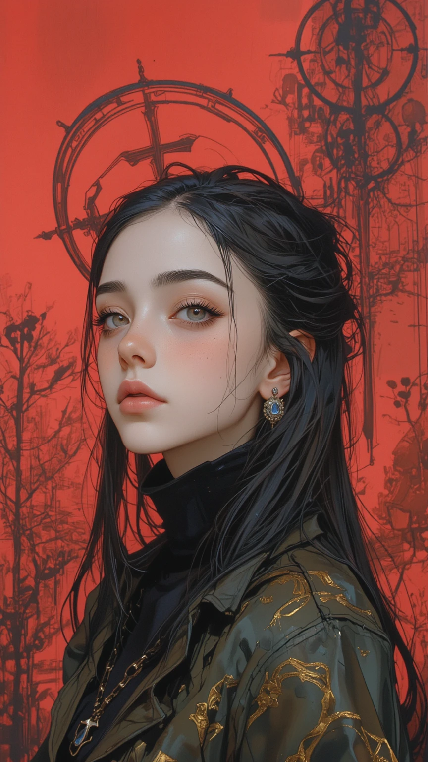 (best quality, masterpiece :1.1), A girl in the image of the earth, (white background, :1.1), (crying, dark tears,perfect face, detailed eyes, detailed mouth,detailed face:1.1),dark oil, (red flowers:1.1), ( action-packed , fantastic realism:1.1),
eye contact, (intricate details, cinematic, extremely detailed, :1.10),
<lora:zyd232_InkStyle_v1_0:0.8> zydink, monochrome, ink sketch