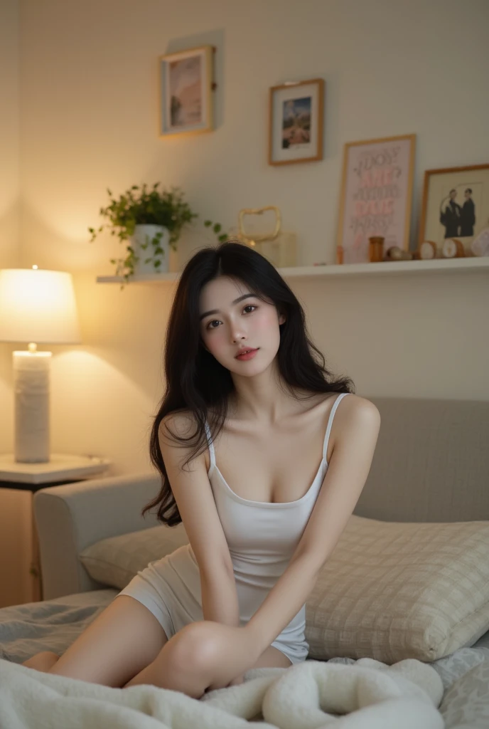 1 Girl,living room,Soft Light,Chinese Beauty,Sex nightdress,Long hair