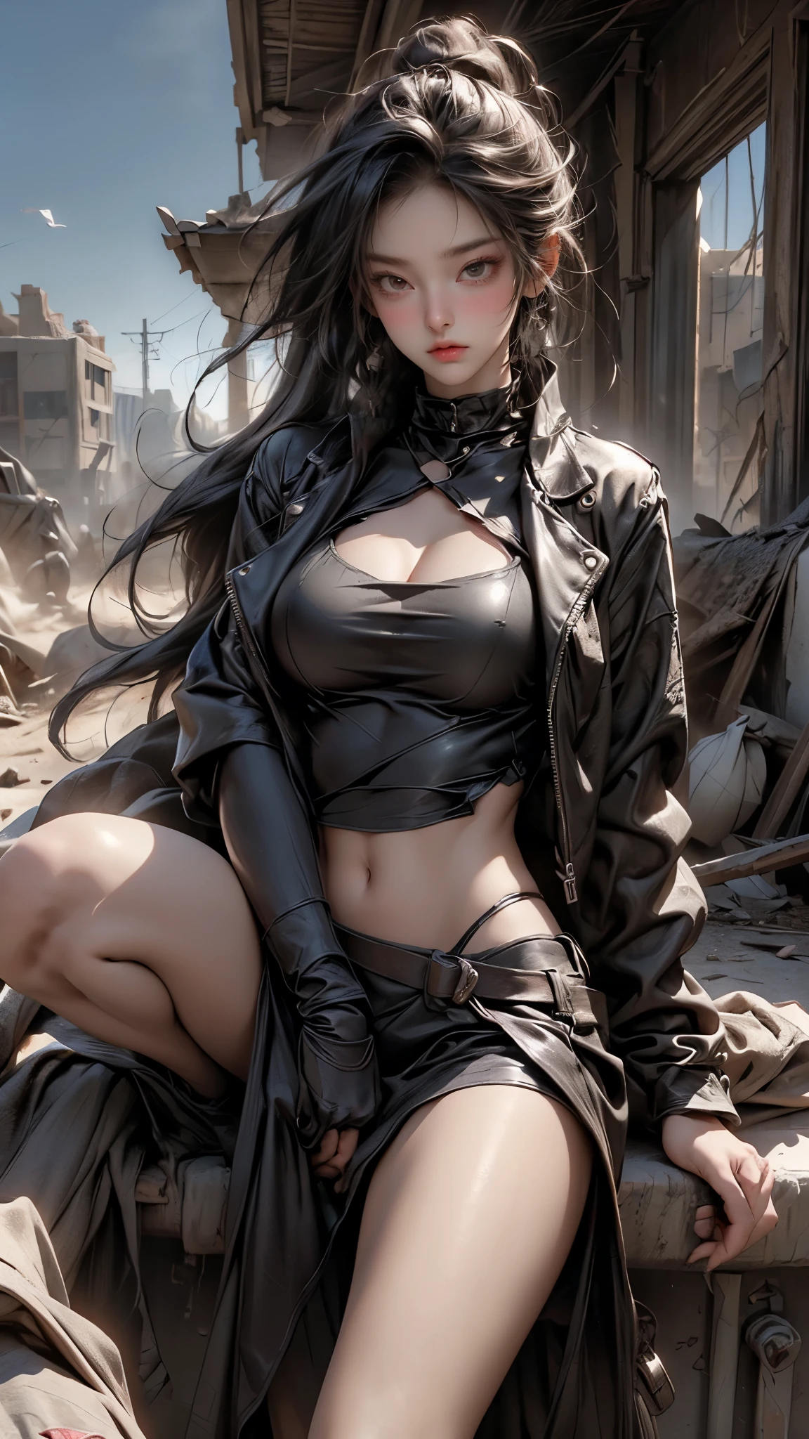 masterpiece, Highest quality, figure, Very detailed, Fine details, High resolution, 8K,wallpaper, Perfect dynamic composition,(Detailed high quality, Realistic depiction of eyes:1.3), Tattered clothes, (Slums), Collapsed room, Inside the barracks tent, Evacuation, He is wearing a tattered and dirty black hoodie.., Wear baggy pants, Dirty body, Tragic, (Disheveled long hair), Layered Cut, Black hair color, Big Natural Color Lip, Crying a little、Cold Stare, Harajuku Style、20-year-old girl、Cute type、ta, Idol Sculpture, Full body photo、Focus on the groin, Large swollen breasts, Very heavy chest、Moist Skin、Beautifully detailed face,、Black clothes、Black Bra。black eye、round face、Baby Face、Cigarette smoke、wide bob cut, 映画的な構figure、 A person sitting on the ground looking at the earth, Space Cowboys, Cyber-Space Cowboys, Josan Gonzalezにインスピレーションを得た, makoto shinkai ( Apex Legends ), Akira art style, ross tran style, Akira Vibes, Akira art style, Floating next to the planet, Josan Gonzalez, Science Fiction Art!!!!!!!, Josan Gonzalez!!!, In space, Modern Sci-Fi Anime