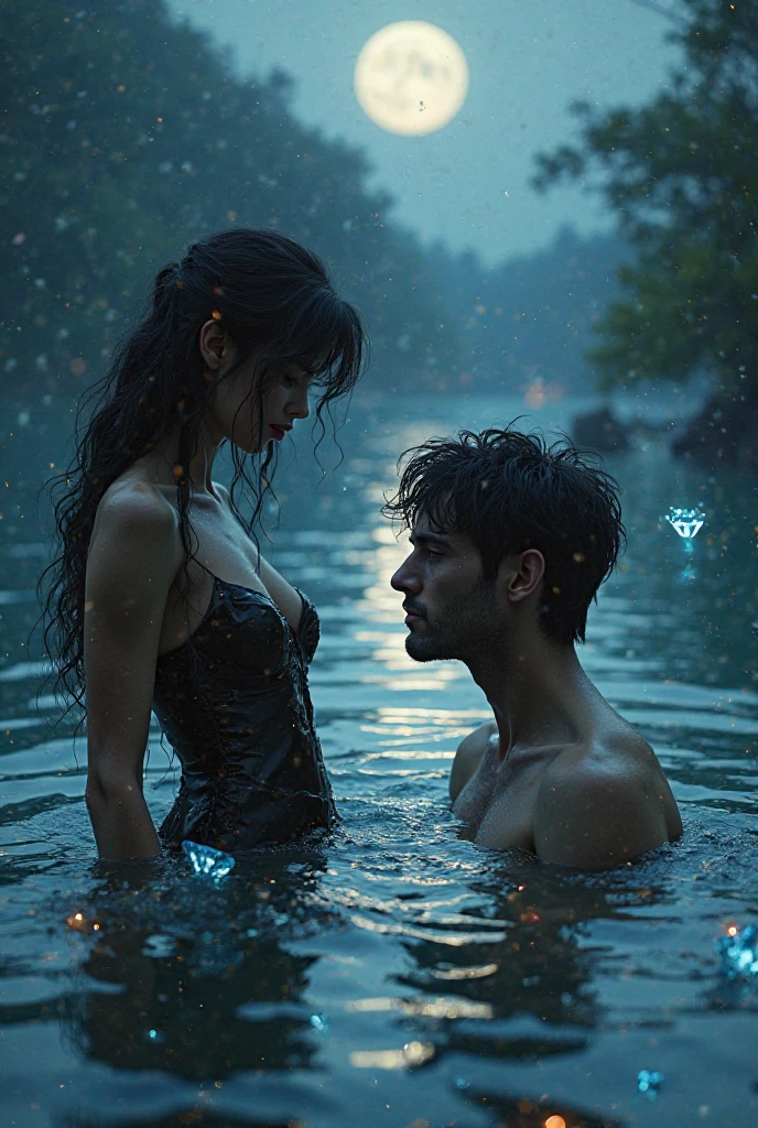 Sexy cirena having sex with a man, nsfw sexy succubus under darker water, succubus kiss of orgasm.