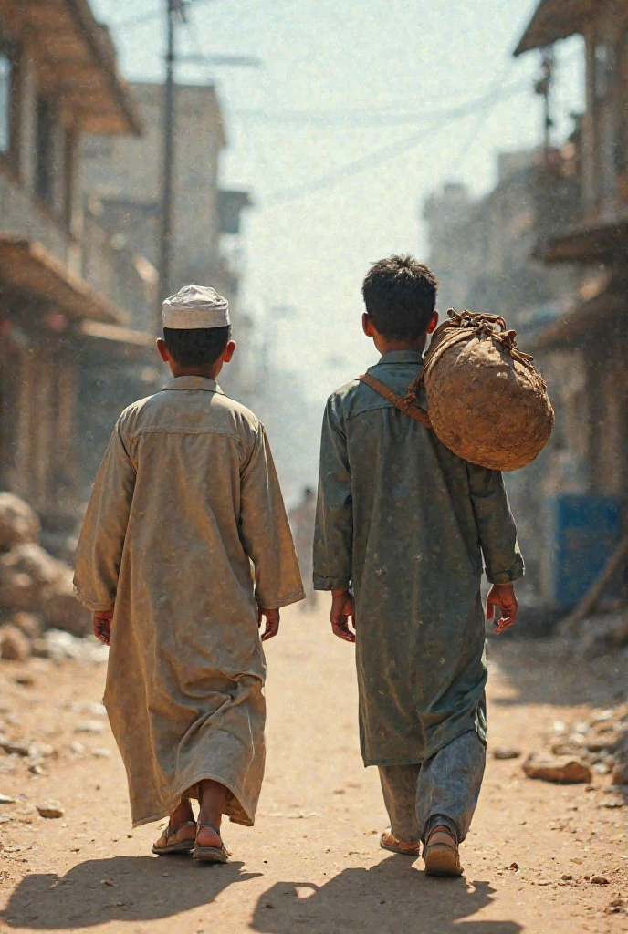 there are two boys walking down a walkway carrying luggage, edited, captured on iphone, by Emma Andijewska, shot on iphone, 14 yo berber boy, by Daniel Lieske, by Matthias Weischer, shot on iphone 6, shot on an iphone, by Zahari Zograf, by Jakob Gauermann, photo taken on a nikon