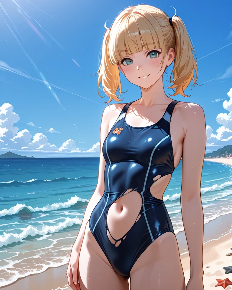 1 beautiful thin 5 year old girl, Small long swimsuit, sea waves beach summer sunset, HD, masterpiece, anatomically correct, High details, High Resolutions, The best quality, Super detail, 8k Anime girl in blue swimsuit posing in the ocean., is wearing a swimsuit, swimsuit, Realistic bikini, swimsuit, wet swimsuit, seductive anime girl, on the beach, beautiful anime girl, Cute girl with sleeveless outfit, in a gold one piece swimsuit, Beautiful and attractive anime teen, (anime girl), at sea, Attractive anime girl, cute anime girl