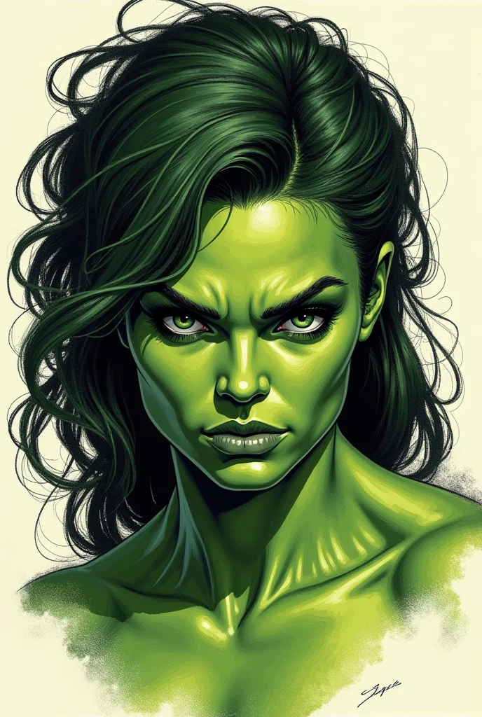 poster of <lora:She_Hulk:0.8> she-hulk . digital artwork by tom whalen, bold lines, vibrant, saturated colors <lora:Tom_Whalen_XL:1>