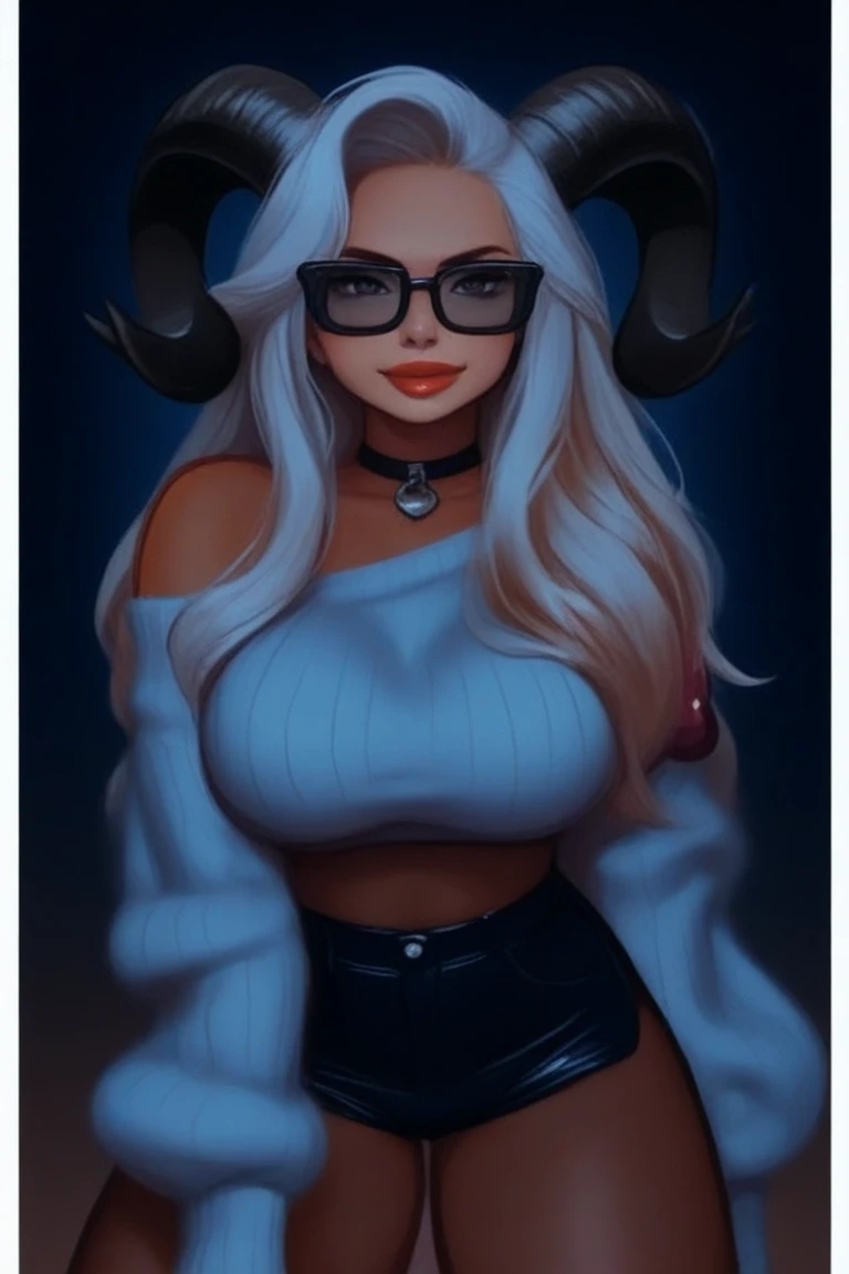 Mature female elf, (mature face:1.4), round perky boobs, medium size, white hair elf, black choker, glasses, fully nude, blushing, sweaty