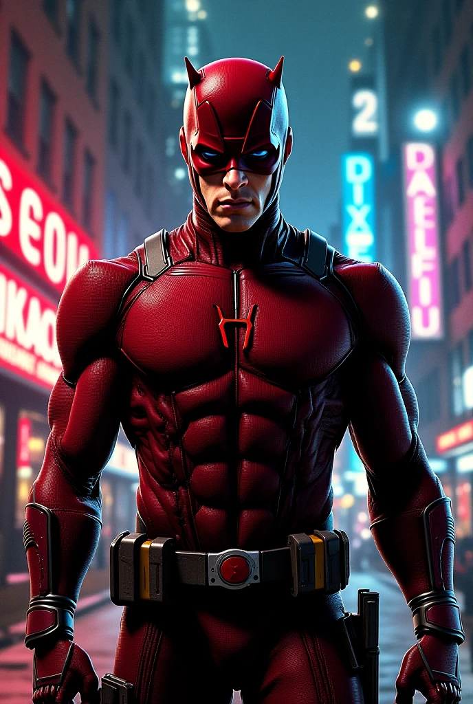 a man wearing a red superhero costume,. Red helmet highly detailed, dynamic pose, high quality, photorealistic, intricate costume design, musculature, strong lighting, cinematic angle, dramatic shadows, vibrant colors, comic book style. Circle logo on chest. Liard logo on chest.