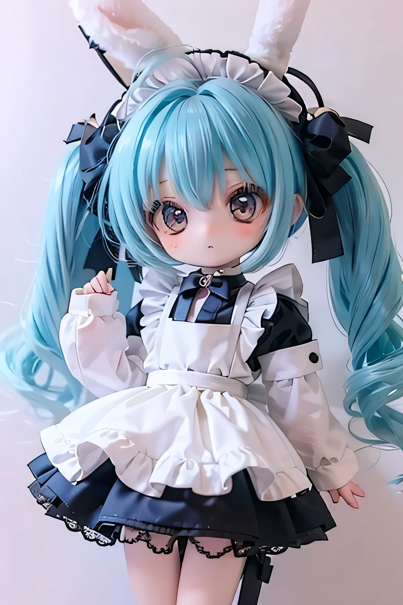 
         rabbit girl        、           chibi    、     young girl、 Maid Outfit　
