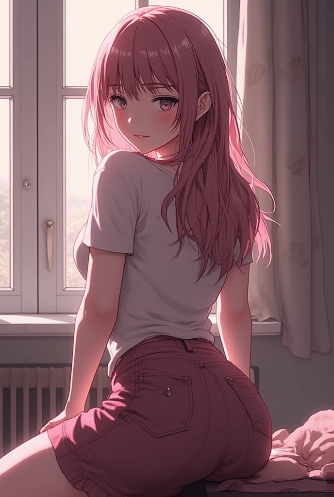teenage girl,crop top,hot pants,Queen,Shake ack view,Cord,bondage,red eyes,No underwear,pink hair,big ass,playful,stick out your tongue,Smile,sweat,secretion,butt close-up,sitting,Sit on the camera,back view,raised buttocks,love,soaking wet,Cat ear,transparent,bend over,lace,fishnet