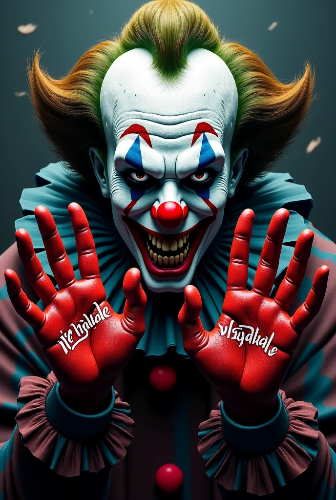 Generates a billboard-type image of a clown whose title is Payasobas