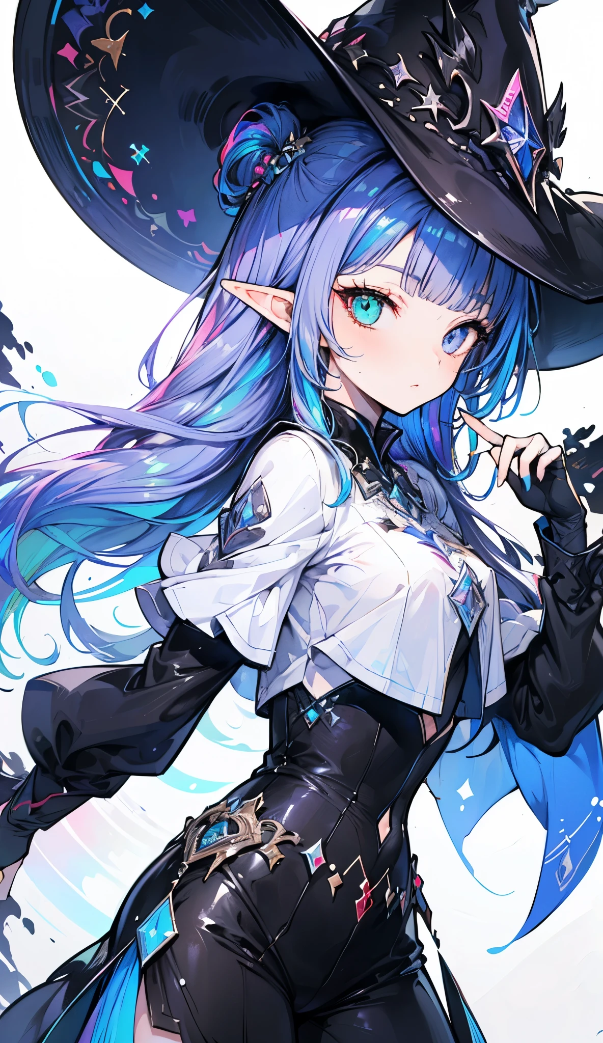 Black Mage, Dark Mage, necromancer, full body (Best quality details:1.22), 4K High definition, Ultra Detailed, high quality texture, intricate details, detailed texture, finely detailed, high detail, high quality shadow, detailed beautiful delicate face, detailed beautiful delicate eyes, heterochromia, depth of field, elf, adult, milf, Alone, bloodred, long hair, Thicc thighs , medium breasts, full body, long legs, Expansive landscape photograph, (a semi-low view focusing on the character presenting his entire body), ( wide view of open field ), ( photo at a semi-low angle ), (high light: 1.6), (low light:1.0), (source of hot light: 1.0), Complex details, ( iridescent colors : 1.5), (bright lighting), (atmospheric lighting)