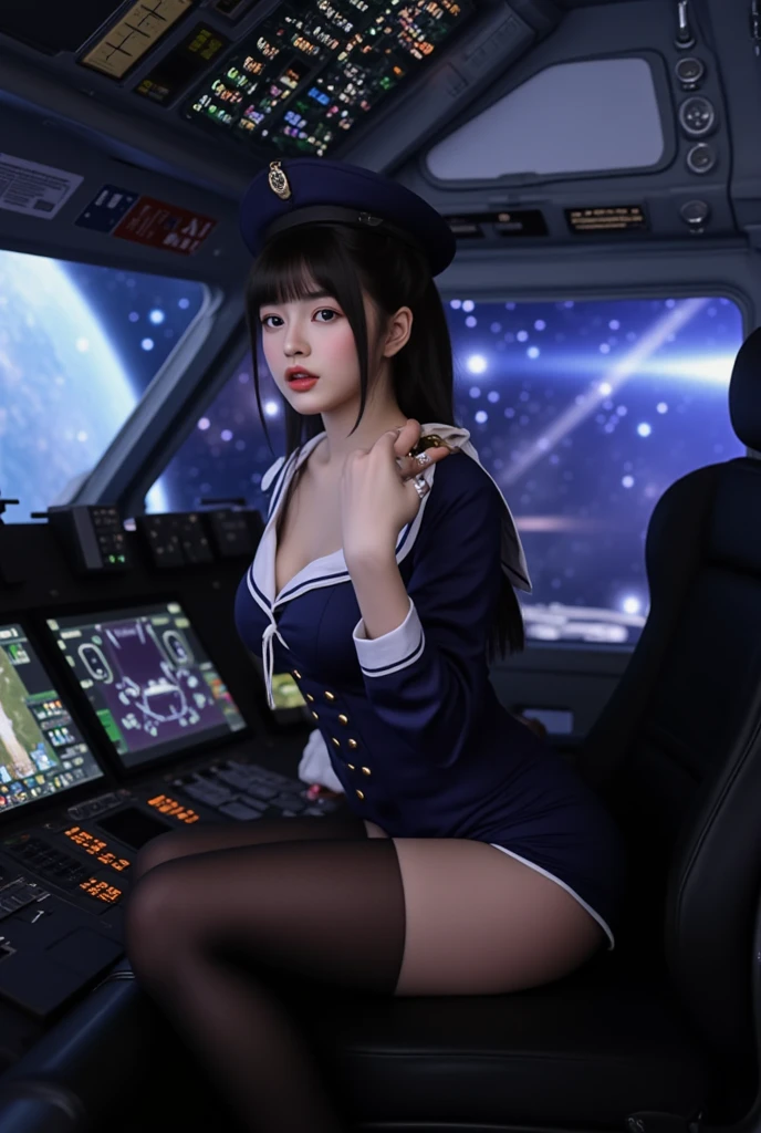 araffe woman in a white bra top sitting in a car, star trek asian woman, korean girl, beautiful south korean woman, gorgeous young korean woman, beautiful asian girl, japanese goddess, beautiful young korean woman, korean woman, beautiful model girl, girl in space, beautiful girl model, gorgeous chinese model, beautiful asian woman, cute pilot girl, japanese model