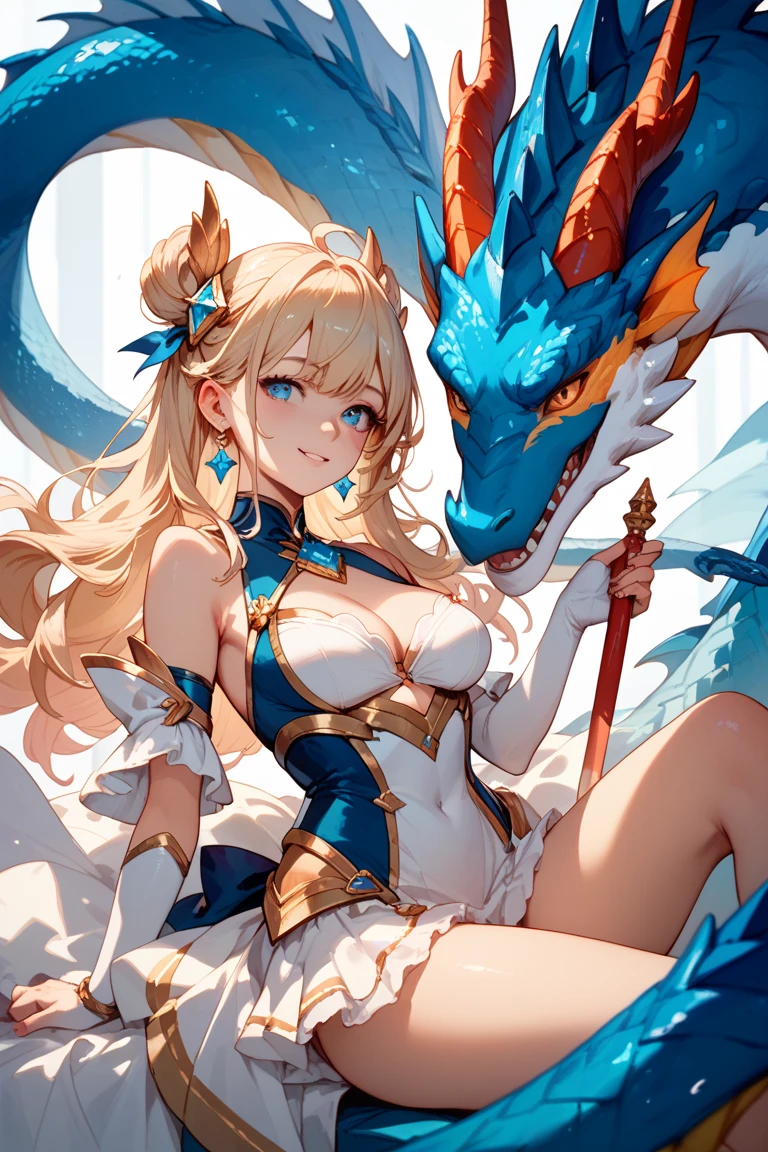 (((masterpiece, best quality, 16k))) white dragon
