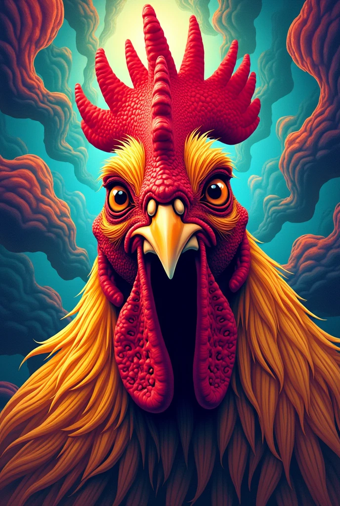 masterpiece Macro shot of rooster face, transparent color transparent color vinyl, ((prismatic shapes)), holographic, chromatic aberration, 8k, ultra detailed, ((masterpiece)), (best quality), detailed, realistic, 8k, 4k, UHD, high quality, lifelike, precise, vibrant, absurdres