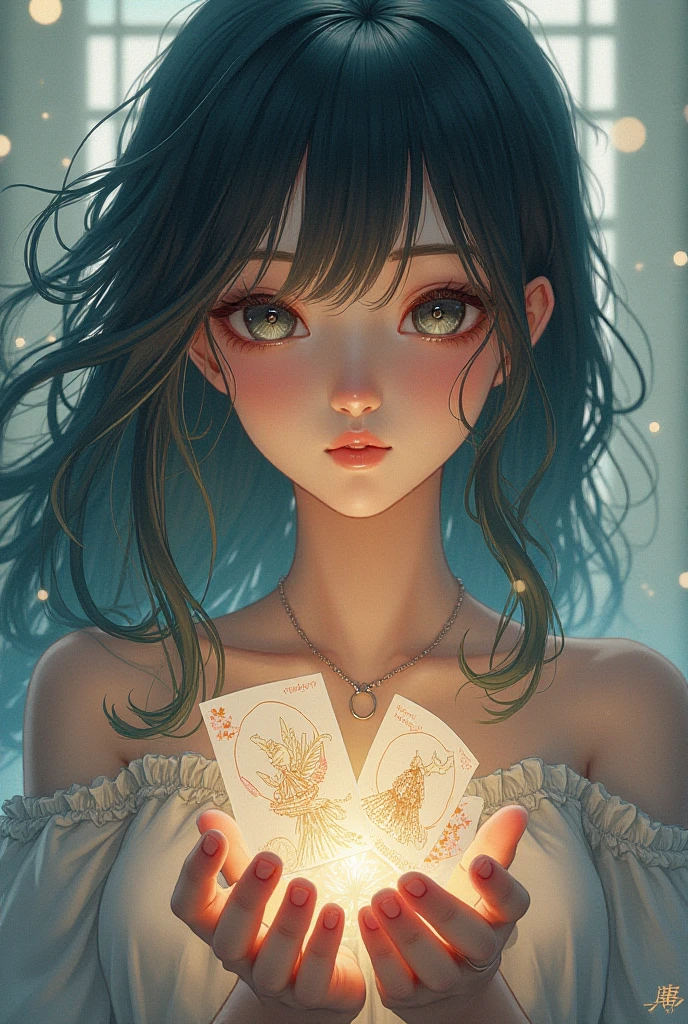 (table top), sexy、Natural light, realistic diffused glow, professional lighting、Shine a spotlight on a person&#39;s large eyes、eyes are blue、blonde、Russian、sad expression、Butterflies flutter、Fog is coming out、