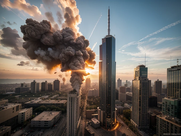 A post-earthquake scenario in Japan, where tall buildings are crumbling into the horizon, as a deep crack cuts through the ground, leaving a feeling of devastation and instability. The sky is cloudy, reflecting the tragedy and the reconstruction challenge that awaits.