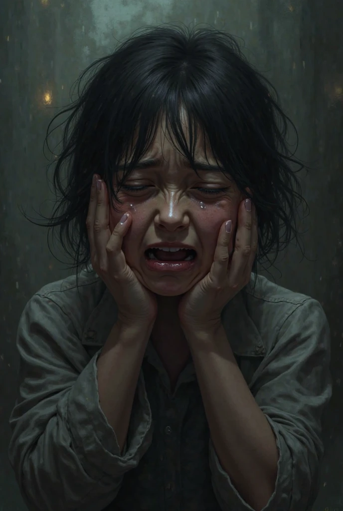 Creative and striking image that reflects the pain or sadness of a person who is a victim of cyberbullying