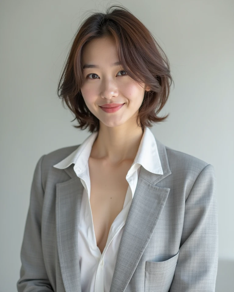 You are a professional photographer。future、Beautiful Eyes、 ((Highest quality)), Clear contours, Woman with beautiful face, (((One Girl,alone))), ((Beautiful Eyes)), Sex Appeal,Albedo and Specular Maps、Accurate simulation of lightweight material interactions、Light Smile、perfect body,Thighs、Short Hair、Butt