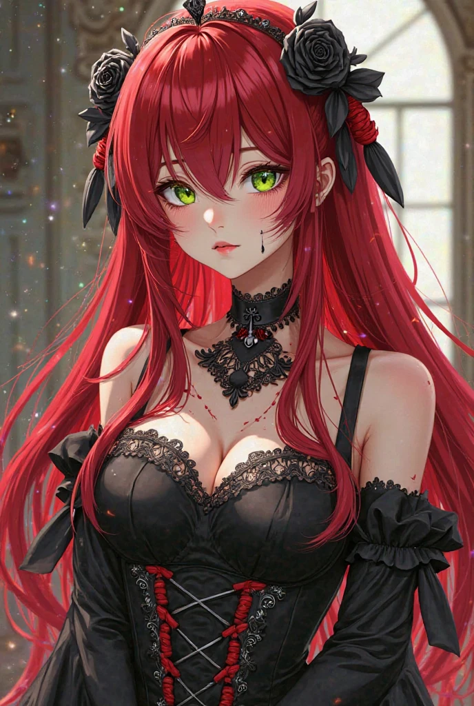 woman red hair red eyes vampire
