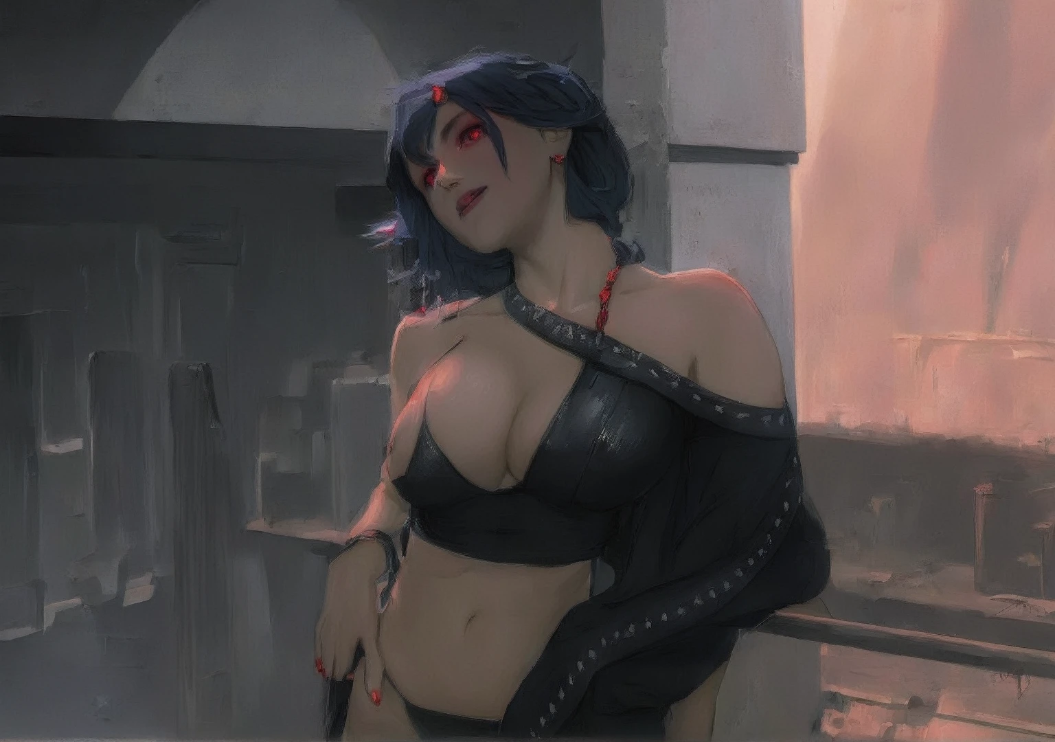 4 Female, naked, vampires battling 2 female, naked, werewolfs