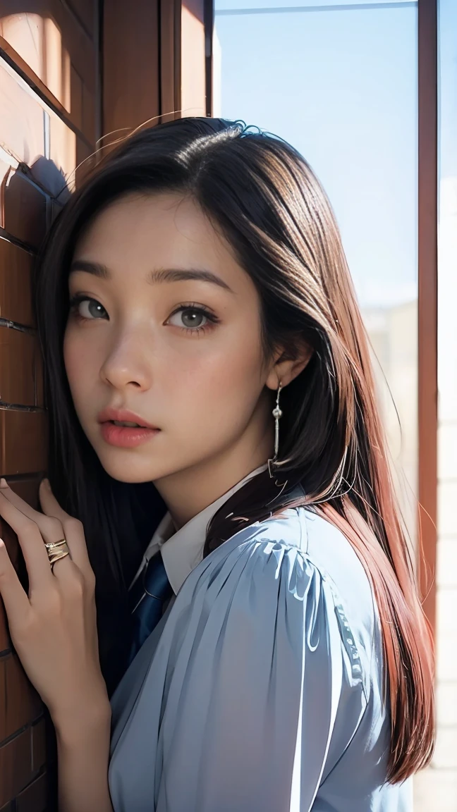 Highly detailed CG unity 8k wallpaper, of the highest quality, Super detailed, masutepiece, Realistic, photographrealistic, extremely detailed cute girl, 25yo, cleavage , (perspired) ,  Round eyes, peeping at the viewer,  Blush, Smile, parted lip, Semi-body shot , Realistic、track suit、Realistic reproduction with vests ,  Panties , Squat, sports gym