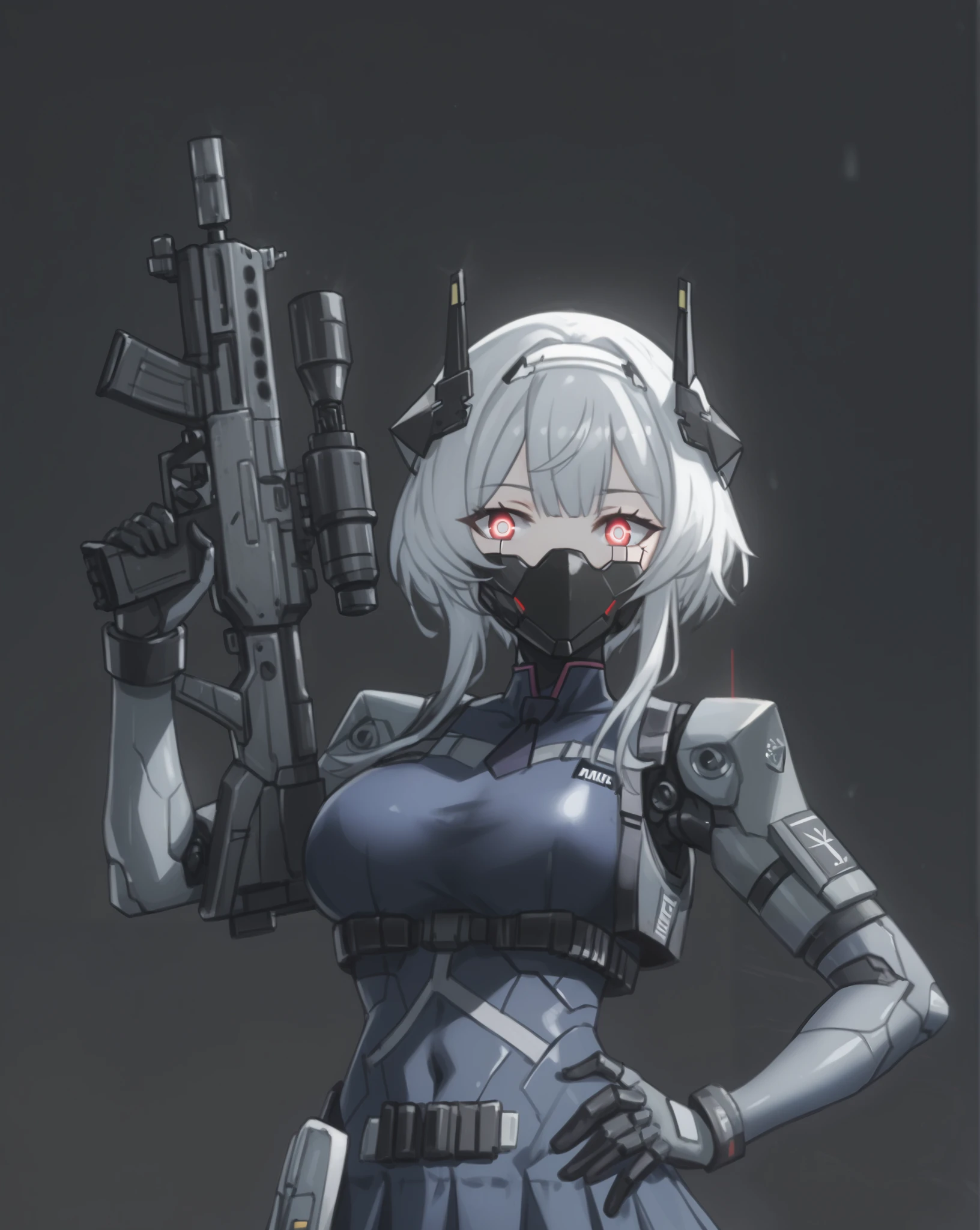 Woman with gun in futuristic outfit, m4 sopmod ii girls frontline, mechanized female warrior, wearing tactical armor, from girls frontline, girls frontline style, details. girls frontline, clear eyes concept art, cyberpunk anime girl mecha, armed, schoolgirl anime character, detailed anime character art, girl in mecha cyber armor, female mecha