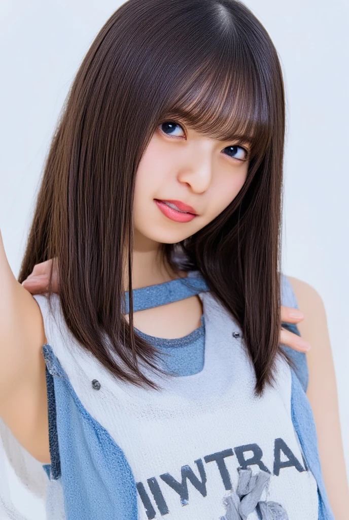 Skinny Japanese woman, Long silky straight hair, wear (Long sleeve T-shirt:1.3), Standing in a dark room. The walls are painted a soft white. Realistic, Realistic, high quality, Raw photo, Detailed Background, Very detailed, Sharp focus, High resolution, 8K, 超High resolution, Digital SLR, Realistic eyes, Perfect Eyes,Smiling a little、Showing from head to toe、The light is shining beautifully on her hair.