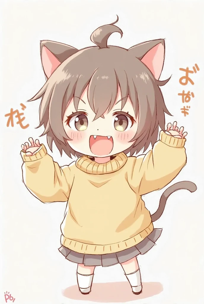 <lora:Neoki_Ohae_Nekos-PonyXL-1024px:1.0>
score_5, score_6, 
 1girl, solo, cat_ears, one eye closed, smile, open mouth, paw_pose