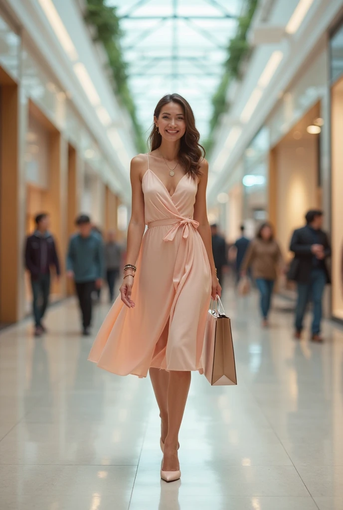 (best quality,4k,8k,highres,masterpiece:1.2),ultra-detailed, College Girl shopping in a mall, strutting her stuff, Smiling and laughing, Flirting with the viewer, HDR, 8k, absurdres, cinestill 800, sharp focus, add_detail:3 (solo woman) AIKA