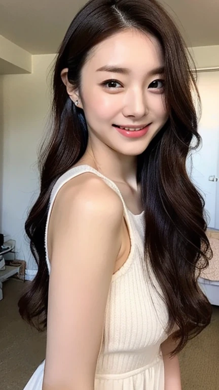 ((Busty beautiful girl in bikini))、(((((Expression in love)))))、big clear blue eyes、Bangs above both eyes、very beautiful 18 year old cute girl、Young and beautiful white sexy and very beautiful、Very cute face and ultimate beauty、super long hair、smooth super long straight hair、double eyelid、eyeliner、Grown bust、nice style、((((full body shot))))、(Shyly showing teeth and smiling、standing pose）、((From the back)),