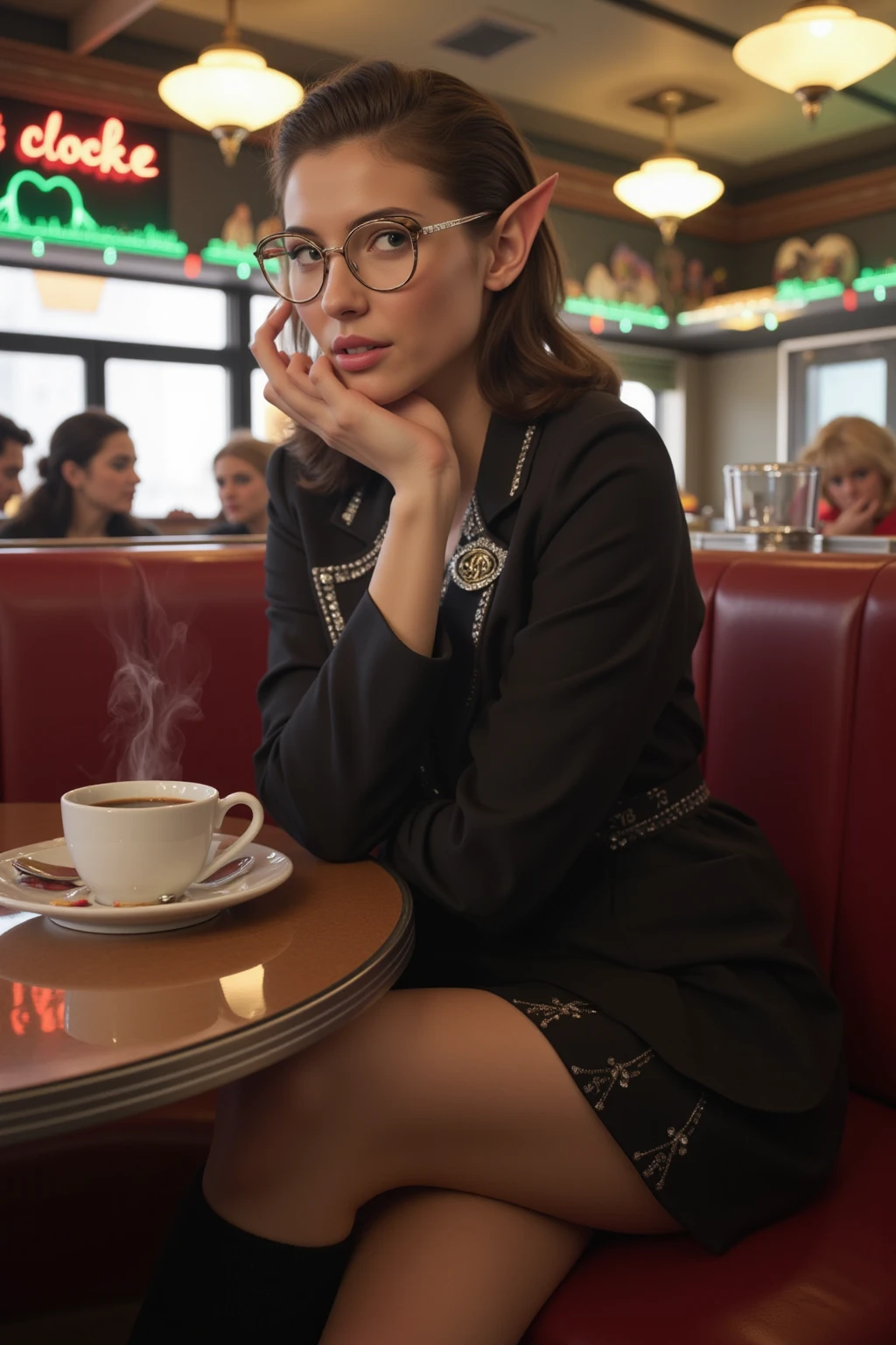 highest quality、masterpiece、High sensitivity、High resolution、Slim Body、Glasses、White dress