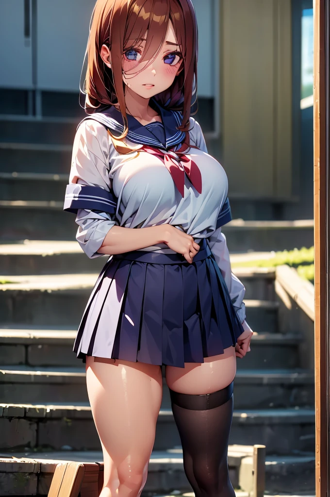 (Very beautiful face and eyes:1.2),(Laugh together),((Big Breasts))、Skirt fluttering in the wind、Fresh Skin、Beautiful feet,Sailor suit、,Redhead、Yellow headband、Hold down your skirt、
(Highest quality,masterpiece:1.2),1 Girl,Looking at the audience,
Natural light,Hair blowing in the wind,Beautifully detailed skies,、Peeing