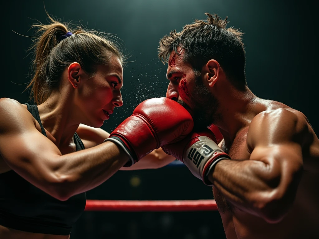 Make a man who knockout a women in boxing