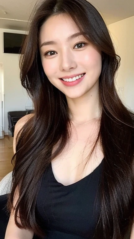 ((Melhor Qualidade, 8K, Obra-Prima: 1.3)), 1girl, Slim Abs Beauty: 1.3, (Penteado Casual, Seios Grandes: 1.2), Vestido: 1.1, Rosto Super Fino, Olhos Delicados, 二重まぶた, Sorriso,escola com farda cabelo longo e preto