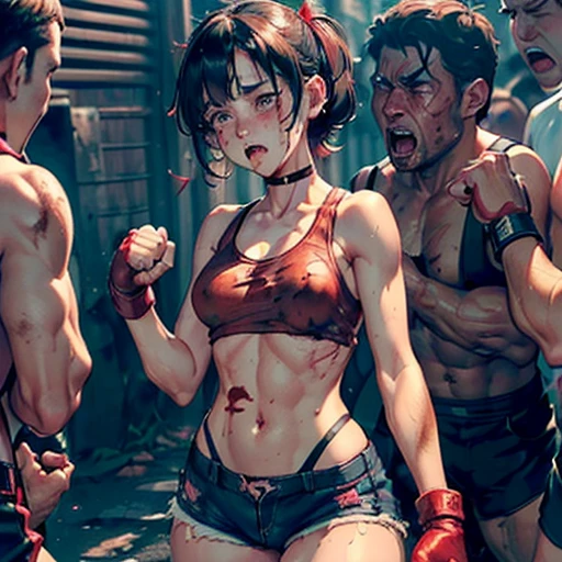 NSFW、girl 、large breasts 、pale skin 、super detailed skin 、perfect anatomy 、best quality、(Realism, chiaroscuro, from below, cowboy shot, dutch angle, 8k, super detail, UHD, anatomically correct, accurate, retina, high quality, best quality, highres:1.2)、(Realistic、Photorealism、hyper quality、highly detailed:1.3)、(hyperrealistic body、wet skin、hyper detailed body、ultra realistic photo body、photorealistic body:1.5)、NSFW、girl 、large breasts 、pale skin 、super detailed skin 、perfect anatomy 、best quality、（wet、nude、paizuri、breast squeeze、1boy、nsfw、breasts blowjob、grabbing another’s breast：1.7）、(prison:1.1)、(cum on body 、girl on top 、gangbang 1girl 3boys:1.5)