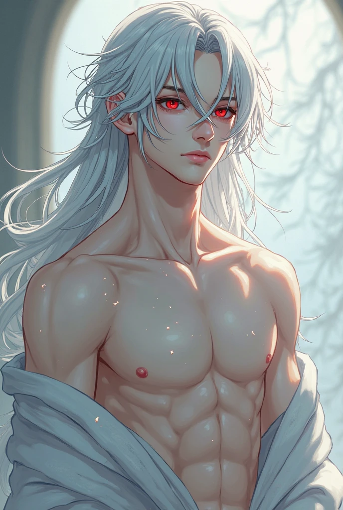 {{{{{16k, Camera angles close to his face with an authoritative expression and large pecs}}}}}, {{{{{His body and sexual appeal are at their peak and he exudes an extremely seductive aura. He kneels with his eyes up, drooling from the tip of his tongue and sticking out his tongue lovingly. Korean man, solo, manhwa, Geum-hoo, violet eyes, long platinum hair, gat hat, (nude: 1.3), (transparent hanbok), big breasts, cleavage, thighs, coffee ass, (sakura: 1.3)