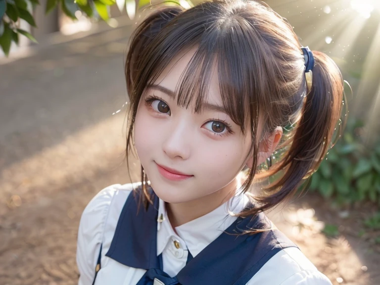 (RAW Photos), (Highest quality), masterpiece, 1 Girl, Twin tails, ((short twintails)), head shot, Cafe, indoor, coffee, relax, warm, comfortable, At Home