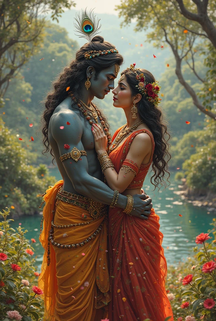 Krishna ji fight with Radha Ji 3D images