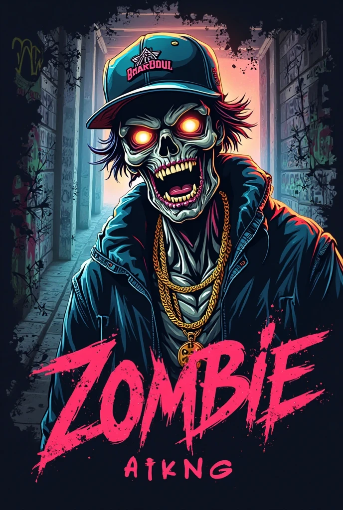 Zombie hip hop logo 