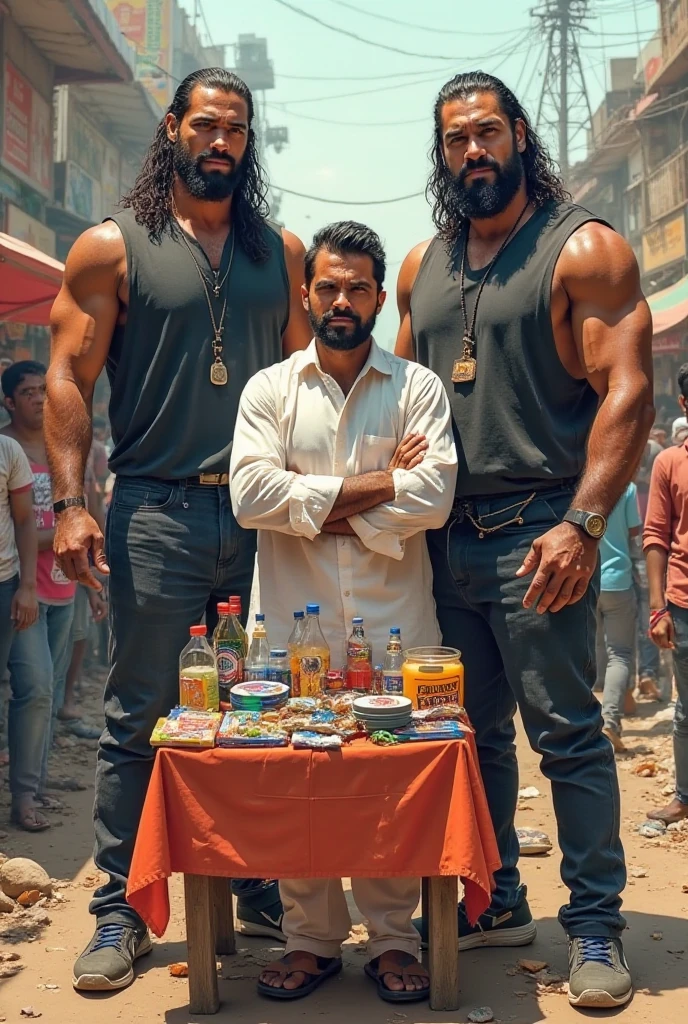 Two indian guy sitting in a black car , one guy is bulky with long hair and another one is less bulky animated