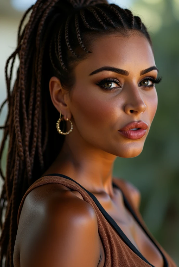 Penteado beleza e cuidados com o cabelo mulher negra bonita com longos cabelos pretos naturais, imagem de meio corpo, retrato glamour para