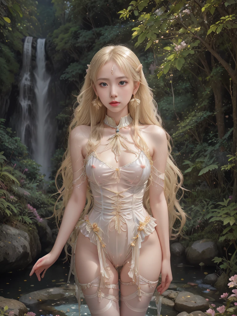 Fairy girl licking sexy and naughty tentacles with her tongue、Girl in a light white dress of a fantasy elf、bare-legged、Fairy wings grow、Ash brown hair、elvish、anguished expression、Giant octopus tentacles、(((Tentacles stuck in the crotch)))、Crouching legs open、Voluminous bust size、Wow big,, Best Quality, wall-paper, (((Vitreous skin))) ,Photorealistic, High resolution, Detailed