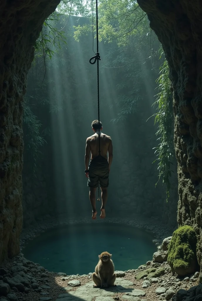 human bodies, hanging upside down in the jungle, ultrarealistic, highly detailed, 4k
