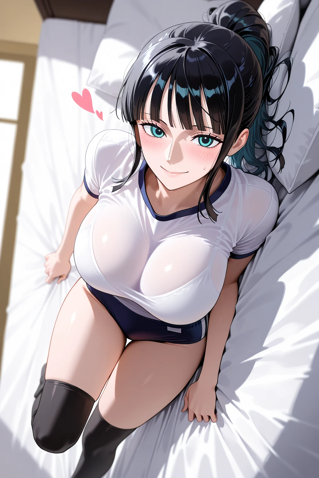 nsfw,Highest quality、In 8K、masterpiece、Hmph、超A high resolution、RAW Photos、(Photorealistic:1.3)、Natural soft light、(Depth of written boundary)、Slender、(whole body:1.2)、From behind、Detailed face and eyes、Realistic、Sharp pupils、Inside the warehouse、(Dynamic action poses)、Young face、Beautiful 17 year old girl、Glowing Skin、(Braid:1.2)、Beautiful black hair、Red Eye、(blush:0.7)、((Embarrassed face:1.2,Blushing:1.8))、Crying face:1.5、Sweat、(School Swimsuit:1.8)、(Thighs Thighs Thighs Thighs:0.8)、(Huge Breasts:1.7)、((Top view:1.4)))、(Erect nipples:1.4)、(Small nose、Small Nose)、((vagina、SEX:1.5、Strong man))、Attractive waist、(Overflowing Sex Fluids:1.5)、((bed、bedに横たわる:1.5、Lying on your back:1.3、Lie down:1.2))、(Put your chest close:1.1、 has accumulated between her breasts:1.2)、((whole body:1.3))